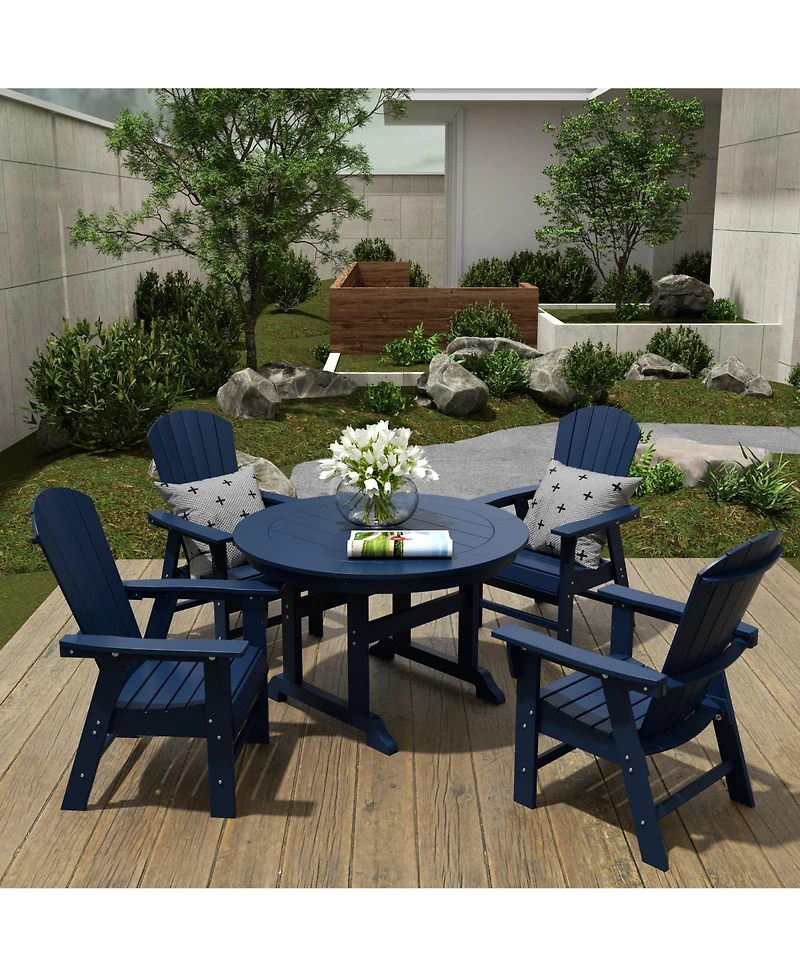 WestinTrends Outdoor Patio Shell-back Adirondack Dining Chair Weather Resistant