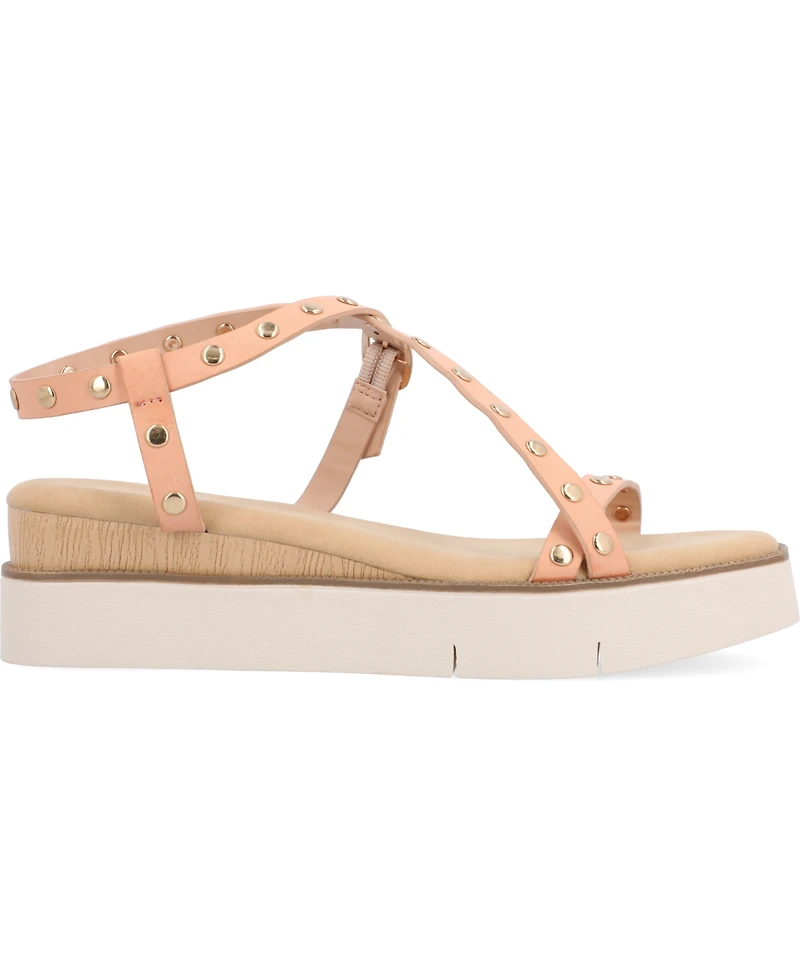 Journee Collection Women's Lindsay Studded Platform Sandals