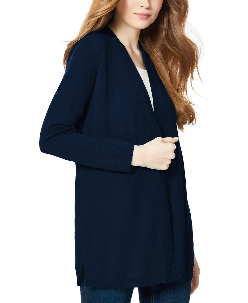 Jones New York Women's Relaxed V-Neck Open Cardigan
