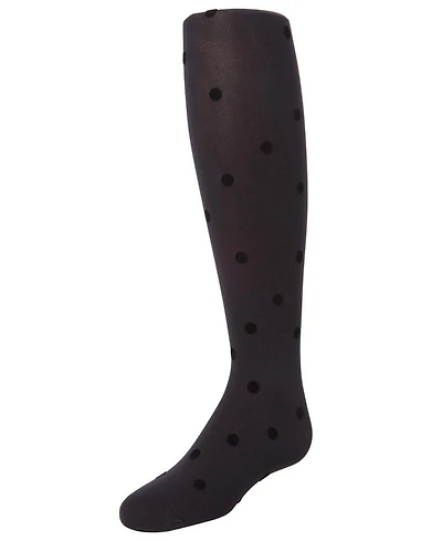 MeMoi Girls Flocked Dots Tights