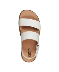 Earth Women's Leah Round Toe Strappy Casual Flat Sandals