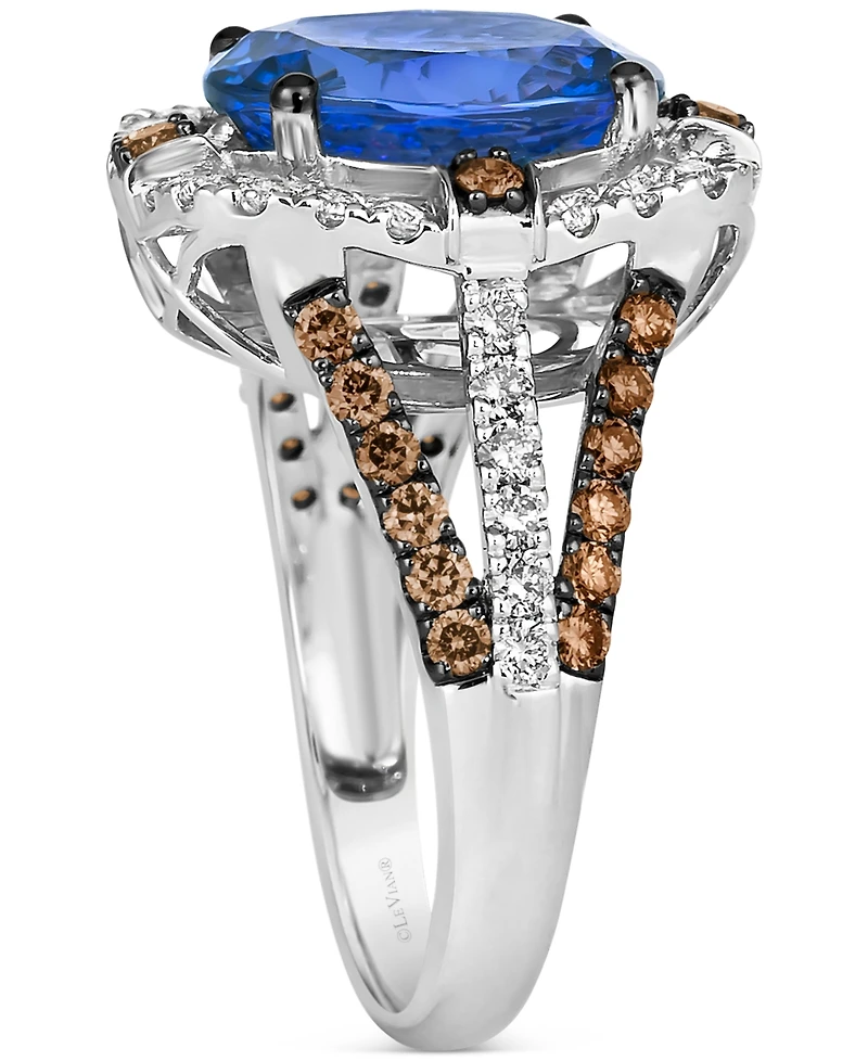 Le Vian Blueberry Tanzanite (4-1/2 ct. t.w.), Chocolate Diamonds (1/2 ct. t.w.) & Nude Diamonds (1/2 ct. t.w.) Statement Ring in 14k White Gold