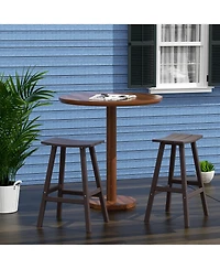 WestinTrends Outdoor Patio Adirondack Bar Height Stool Saddle Seat Chair Set of 2
