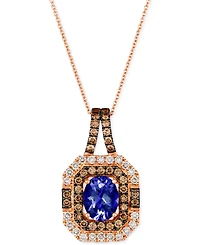 Le Vian Blueberry Tanzanite (1-3/4 ct. t.w.) & Diamond (1-1/10 ct. t.w.) Pendant Necklace in 14k Rose Gold, 18" + 2" extender
