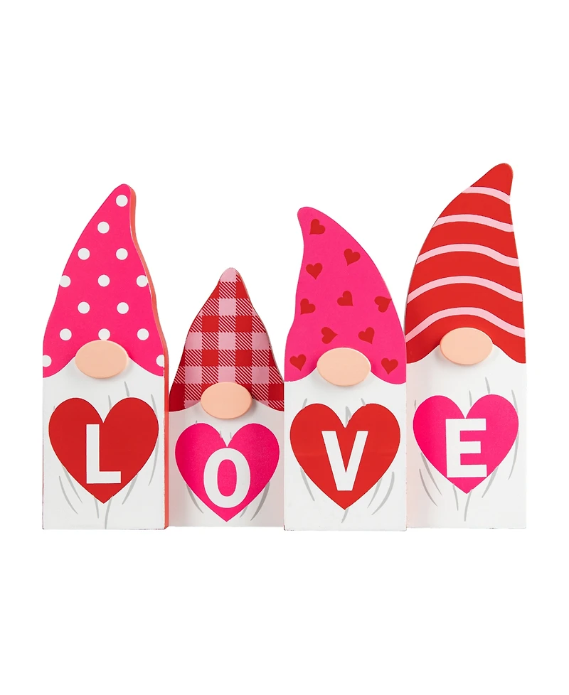 Glitzhome 11" L Valentine's Love Wooden Gnome Table Decor