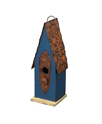 Glitzhome 13.25'' H Retro-Like Distressed Solid Wood Birdhouse