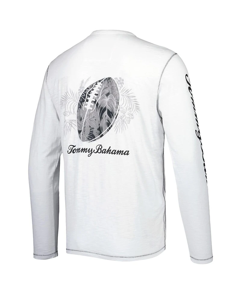 Men's Tommy Bahama White Washington Commanders Laces Out Billboard Long Sleeve T-shirt