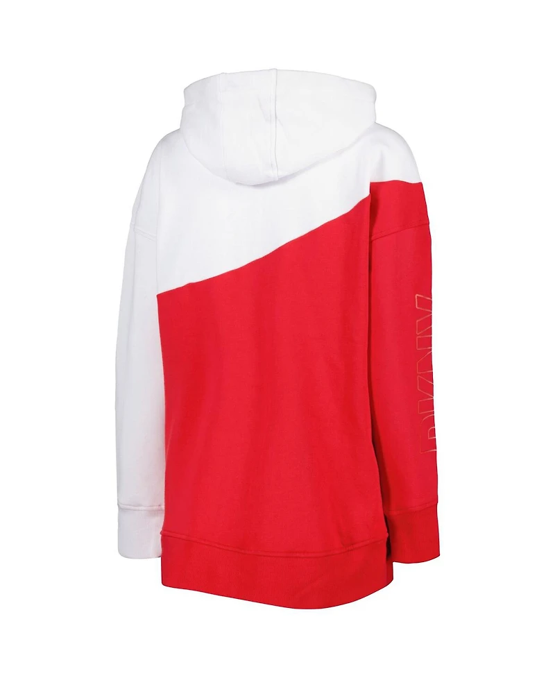 Women's Dkny Sport Red, White Washington Capitals Gina Full-Zip Hoodie