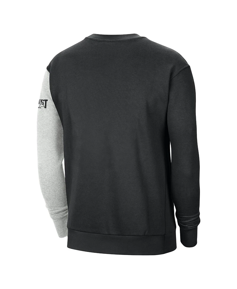 Men's Nike Black, Heather Gray Los Angeles Lakers Courtside Versus Force & Flight Pullover Sweatshirt