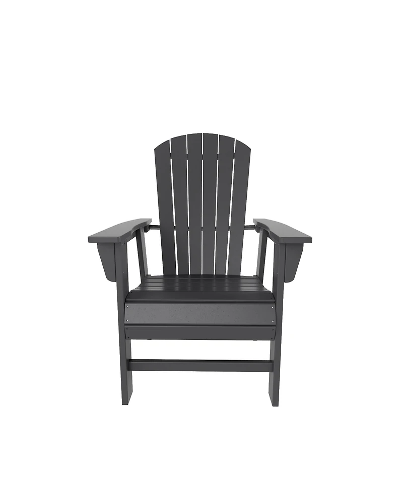 WestinTrends 5 Piece Outdoor Patio Dining Round Table and Shell Back Armchair Set