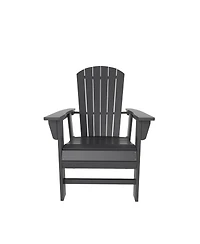 WestinTrends 5 Piece Outdoor Patio Dining Round Table and Shell Back Armchair Set