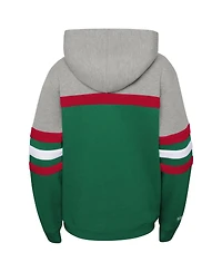 Big Boys and Girls Mitchell & Ness Heather Gray, Green Milwaukee Bucks Hardwood Classics Head Coach Pullover Hoodie
