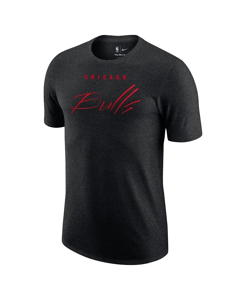 Men's Nike Heather Black Chicago Bulls Courtside Versus Flight Max90 T-shirt