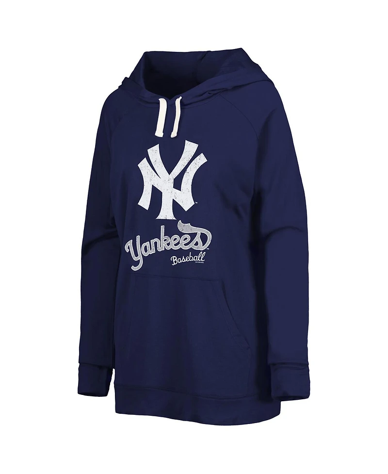 Women's Touch Navy New York Yankees Pre-Game Raglan Pullover Hoodie