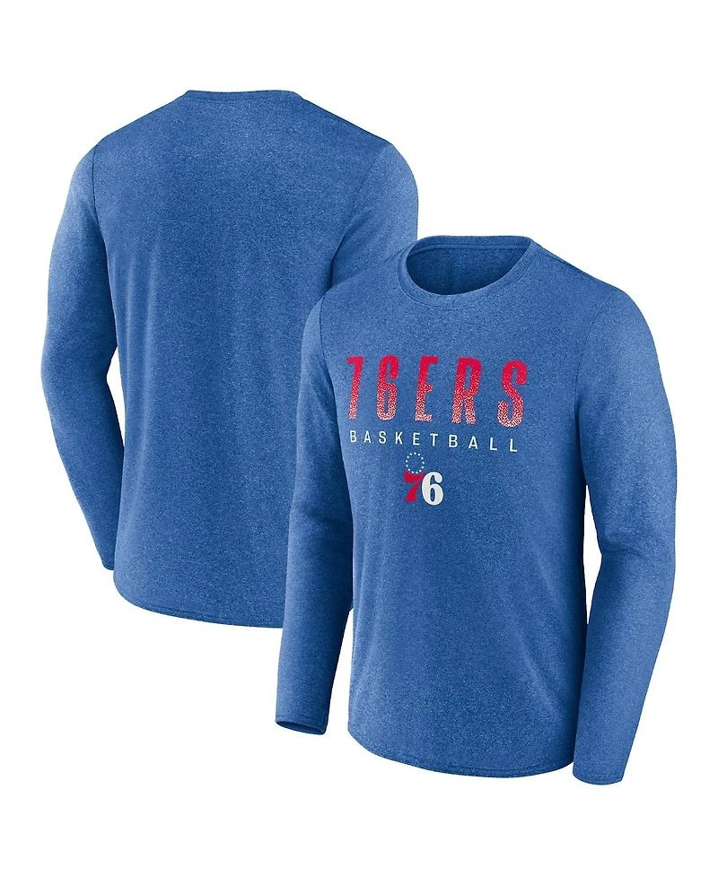 Men's Fanatics Heathered Royal Philadelphia 76ers Where Legends Play Iconic Practice Long Sleeve T-shirt