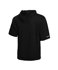 Men's Mitchell & Ness Black Chicago White Sox Cooperstown Collection Washed Fleece Pullover Short Sleeve Hoodie
