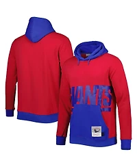 Men's Mitchell & Ness Red, Royal New York Giants Big and Tall Face Pullover Hoodie