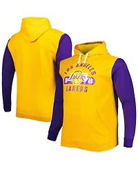 Men's Fanatics Gold, Purple Los Angeles Lakers Big and Tall Bold Attack Pullover Hoodie