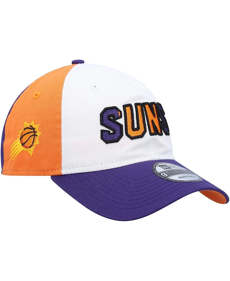 Men's New Era White, Purple Phoenix Suns Back Half 9TWENTY Adjustable Hat