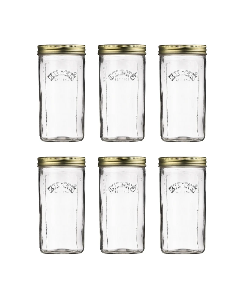 Kilner Wide Mouth Canning Jar 34 oz, Set of 6