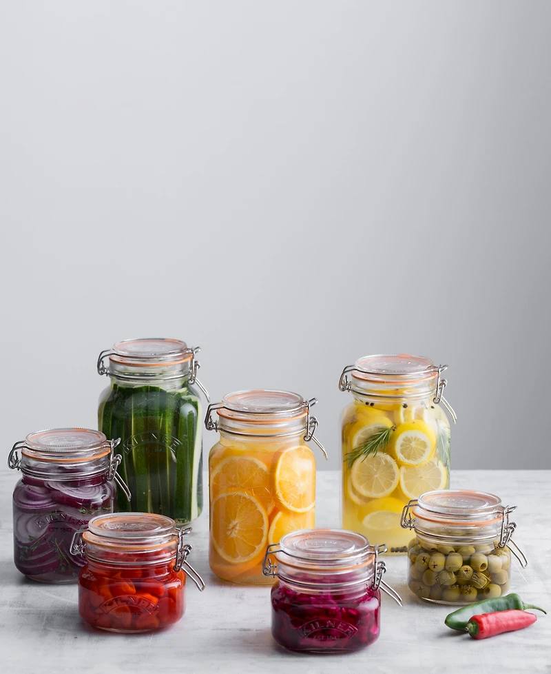 Kilner Square Clip Top Jar 17 oz, Set of 6
