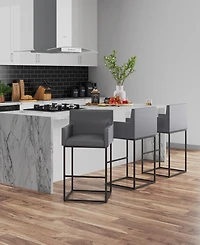 Manhattan Comfort Ambassador Leatherette Upholstered Barstool