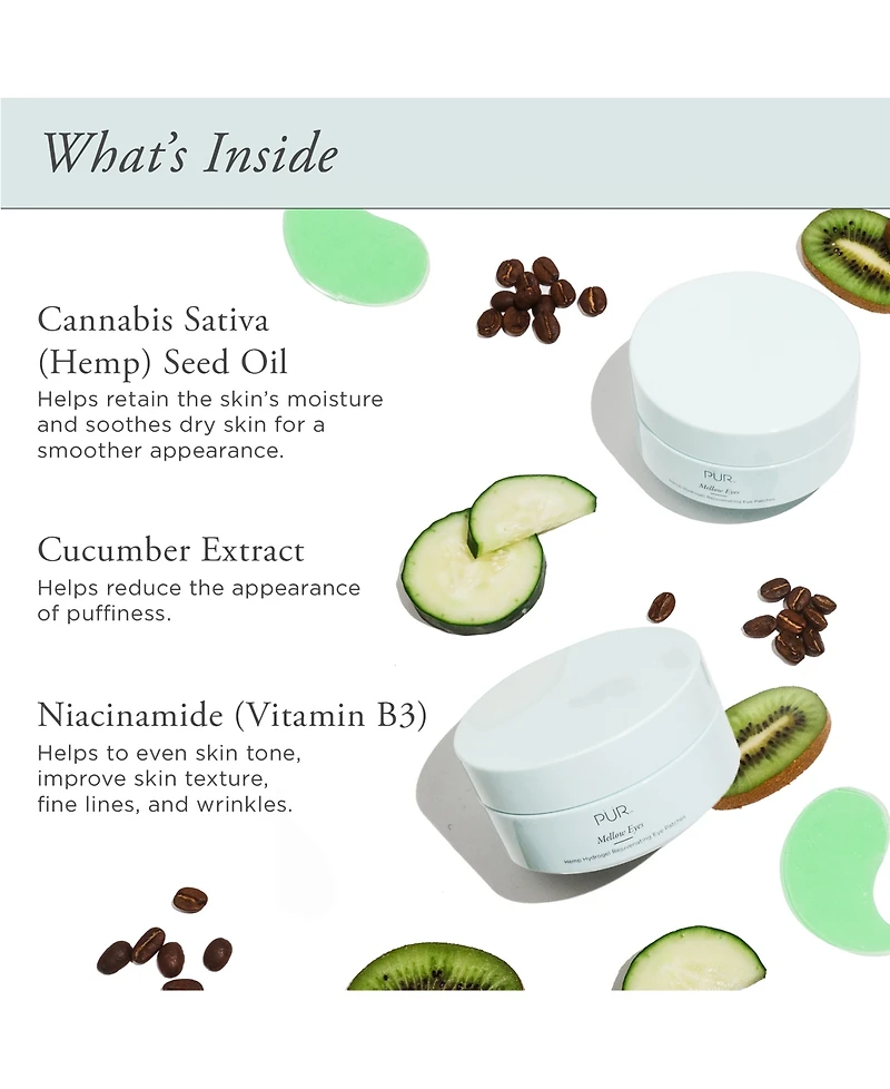 PUR Mellow Eyes Hemp Hydrogel Rejuvenating Eye Patches