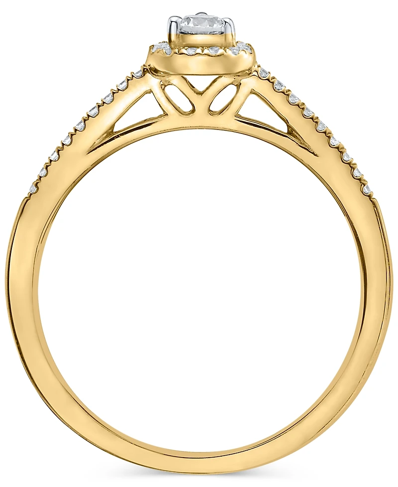 Diamond Teardrop Halo Engagement Ring (1/4 ct. t.w.) 14k White, Yellow or Rose Gold