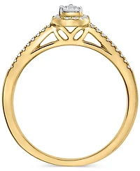 Diamond Teardrop Halo Engagement Ring (1/4 ct. t.w.) 14k White, Yellow or Rose Gold