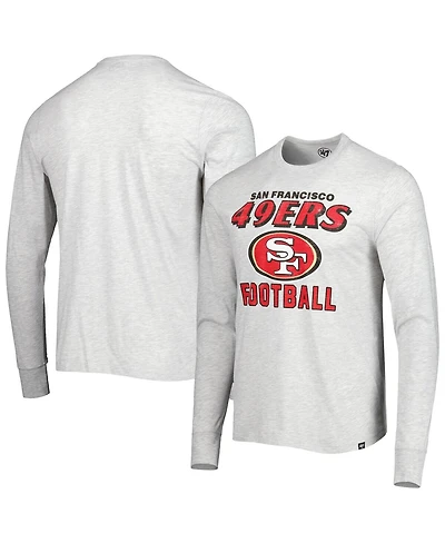 Men's '47 Brand Heathered Gray San Francisco 49ers Dozer Franklin Long Sleeve T-shirt