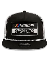 Men's New Era Black, White Nascar Golfer Snapback Adjustable Hat