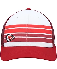 Big Boys and Girls '47 Brand White, Red Kansas City Chiefs Cove Trucker Snapback Hat