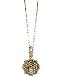 Le Vian Chocolatier Chocolate Diamonds (5/8 ct. t.w.) & Vanilla Diamonds (1/6 ct. t.w.) 18" Pendant Necklace in 14k Rose Gold