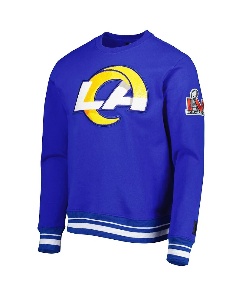 Men's Pro Standard Royal Los Angeles Rams Mash Up Pullover Sweatshirt