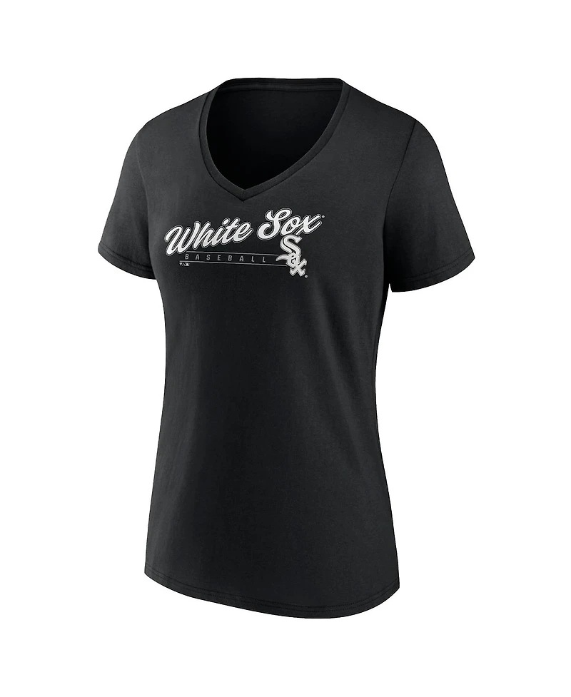 Women's Fanatics Black Chicago White Sox One and Only V-Neck T-shirt