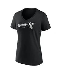 Women's Fanatics Black Chicago White Sox One and Only V-Neck T-shirt