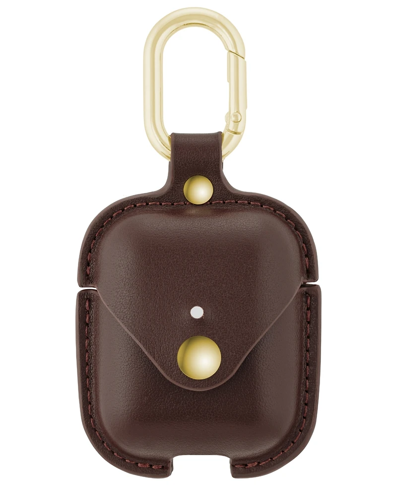 WITHit Brown Leather Cover designed for Apple AirPods
