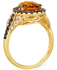 Le Vian Cinnamon Citrine (2-7/8 ct. t.w.) & Diamond (7/8 ct. t.w.) Pear Halo Statement Ring in 14k Gold