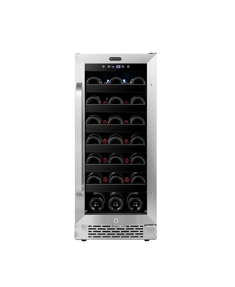Whynter 15 inch BuiltIn 33 Bottle Undercounter Stainless Steel Wine Refrigerator