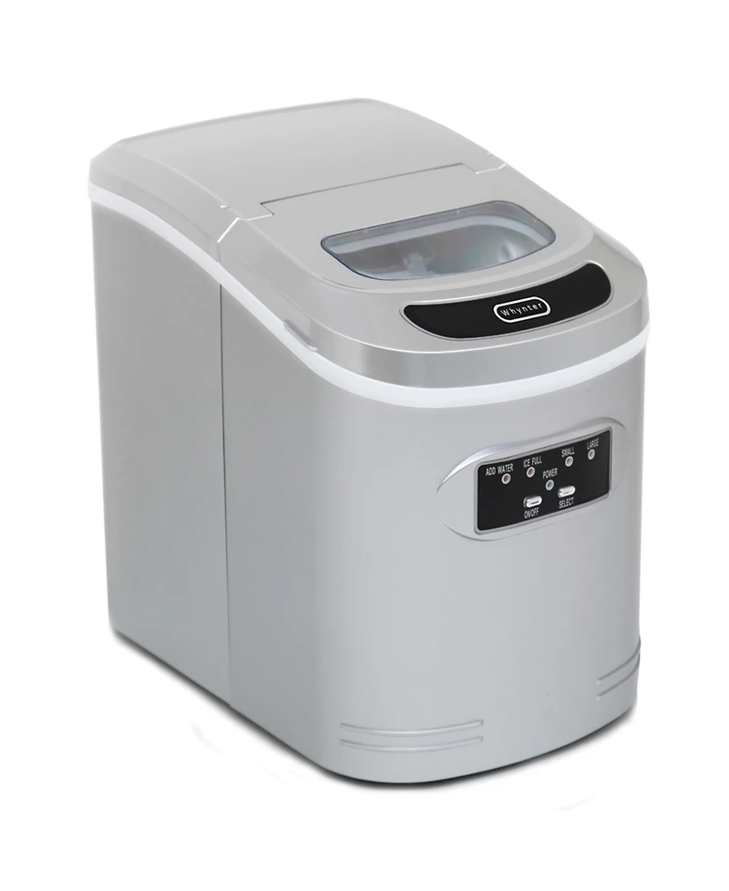 Whynter Compact Portable Ice Maker 27 lb capacity - Metallic Silver