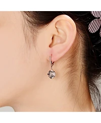 Sterling Silver 18K Rose Gold Plating Cubic Zirconia Square Designed Earring