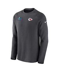 Men's Nike Anthracite Kansas City Chiefs Super Bowl Lvii Opening Night Performance Pullover Sweatshirt