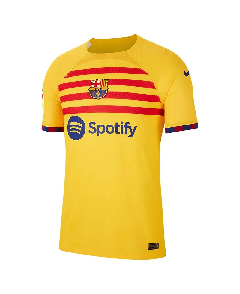 Men's Nike Yellow Barcelona 2022/23 Fourth Vapor Match Authentic Jersey
