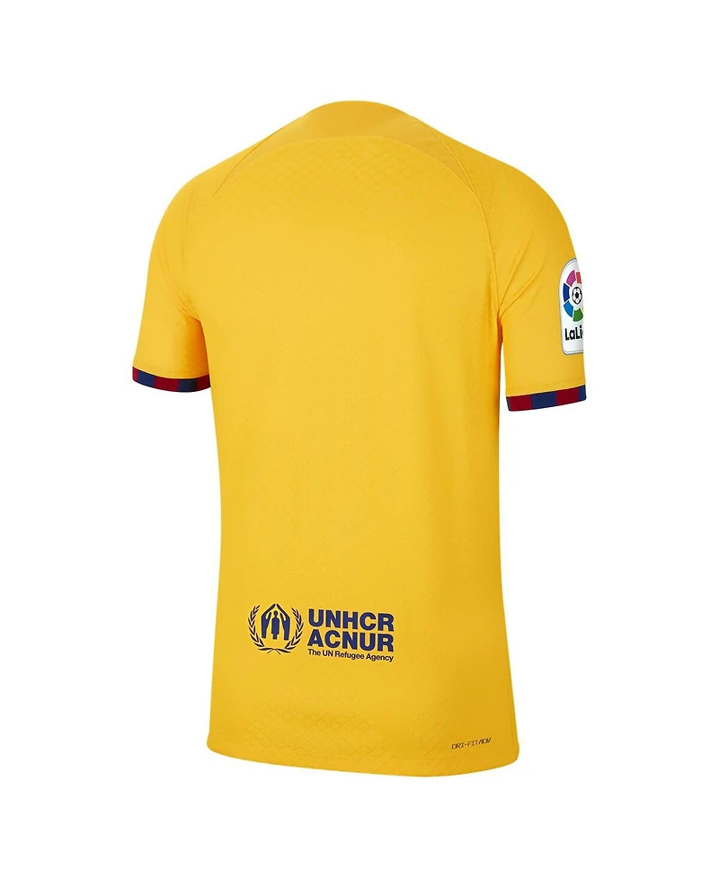 Men's Nike Yellow Barcelona 2022/23 Fourth Vapor Match Authentic Jersey