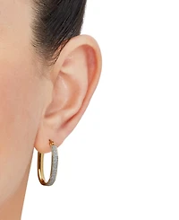Oval Glitter Small Hoop Earrings