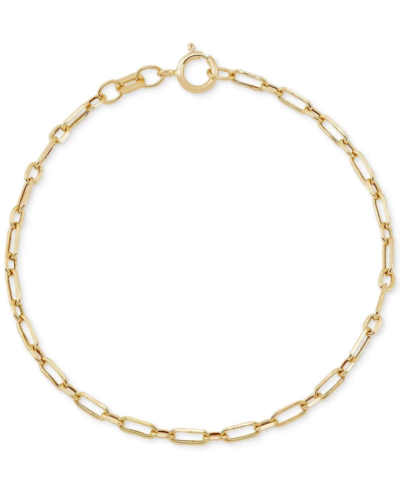 Children's Paperclip Link Chain Bracelet in 14k Gold