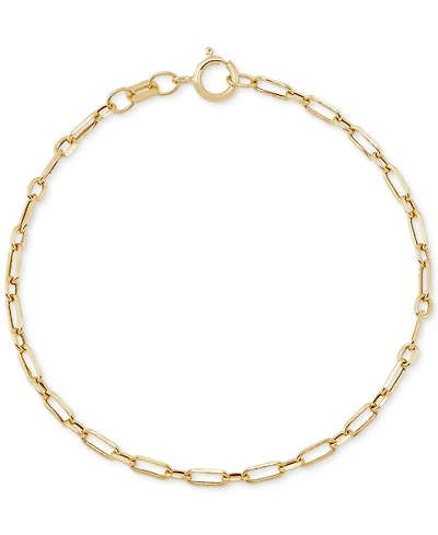 Children's Paperclip Link Chain Bracelet in 14k Gold