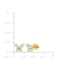 Children's Cubic Zirconia Butterfly Stud Earrings in 14k Gold