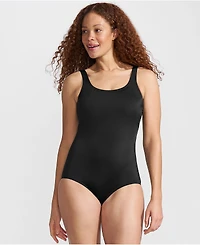 Lands' End Women's Tugless Low Leg One Piece Swimsuit