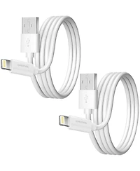 Overtime Apple MFi Certified iPhone 11/Xr/Se/10/8 6ft Charging Cable | Usb to Lightning Cable for iPhone - White (2-Pack)